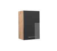 Vicco Elément Haut de Cuisine Fame-Line, Anthracite Haute Brillance, 45cm | Façade en MDF · Fermeture douce · 2 Tablettes · Poignées en métal · ✓ Rangement pratique