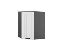 Vicco Elément Haut de Cuisine Fame-Line, Blanc Campagne, 57cm | Façade en MDF · 2 Tablettes · Fermeture douce · Poignées en métal · Solution d’angle gain de place ✓