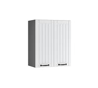 Vicco Elément haut de cuisine "Fame-Line", Blanc campagne/Anthracite 60 cm | Façade en MDF · Fermeture douce · 2 Tablettes · Poignées en métal · ✓ Rangement pratique