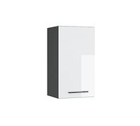 Vicco Elément Haut de Cuisine Fame-Line, Blanc Haute Brillance, 40cm | Façade en MDF · Fermeture douce · 2 Tablettes · Poignées en métal · ✓ Rangement pratique