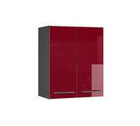 Vicco Elément Haut de Cuisine Fame-Line, Rouge Bordeaux Haute Brillance, 60cm, à Combiner avec d'autres modules de la série Fame-Line