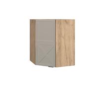Vicco Elément Haut de Cuisine Fame-Line, GrisBeige, 57cm | Façade en MDF · 2 Tablettes · Fermeture douce · Poignées en métal · Solution d’angle gain de place ✓