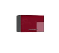 Vicco Elément Haut de Cuisine Fame-Line, Rouge Bordeaux Haute Brillance/Anthracite 60 cm
