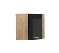 Vicco Elément Haut de Cuisine R-Line, Noir Haute Brillance, 57cm