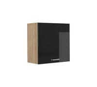 Vicco Elément Haut de Cuisine R-Line, Noir Haute Brillance/Chêne doré 60 cm | 1 Porte · 1 Tablette · Profondeur - 31 cm · Librement combinable · ✓ Rangement pratique