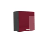 Vicco Elément haut de cuisine "R-Line", Rouge brillant/Anthracite 60 cm | 1 Porte · 1 Tablette · Profondeur - 31 cm · Librement combinable · ✓ Rangement pratique