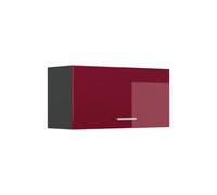 Vicco Elément Haut de Cuisine R-Line, Rouge Brillant/Anthracite 80 cm | Porte s'ouvrant vers le haut · 1 Tablette · Profondeur - 31 cm · Librement combinable · ✓ Rangement pratique