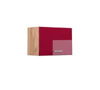 Vicco Elément haut de cuisine "R-Line", Rouge brillant/Chêne doré 60 cm | Porte s'ouvrant vers le haut · ✓ Au-dessus de la hotte aspirante · Profondeur - 31 cm · Librement combinable · 1 Porte