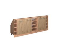 Vicco Ensemble de Meuble sous Pente Rion Chêne Artisan/Chêne doré | Façade robuste · 5 modules, profondeur 46 cm · Pieds réglables en hauteur · Rangement ouvert & fermé