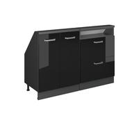 Vicco Ensemble de Meuble sous Pente Rion Noir Brillant/Anthracite