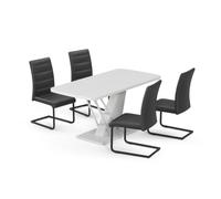 Vicco Ensemble de Table à Manger Fenaro, Blanc, 120x80cm