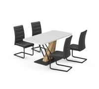 Vicco Ensemble de Table à Manger Fenaro, Blanc/Chêne doré, 120x80cm