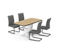 Vicco Ensemble de Table à Manger Fenaro, Chêne doré/Blanc, 120x80cm