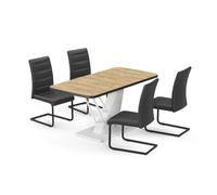 Vicco Ensemble de Table à Manger Fenaro, Chêne doré/Blanc, 120x80cm