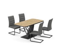 Vicco Ensemble de Table à Manger Fenaro, Chêne doré/Noir, 120x80cm