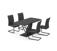 Vicco Ensemble de Table à Manger Fenaro, Noir, 120x80cm