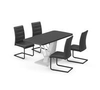 Vicco Ensemble de Table à Manger Fenaro, Noir/Blanc, 120x80cm