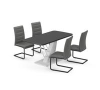 Vicco Ensemble de Table à Manger Fenaro, Noir/Blanc, 120x80cm