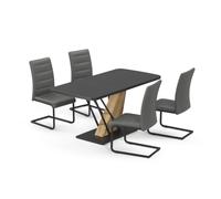 Vicco Ensemble de Table à Manger Fenaro, Noir/Chêne doré, 120x80cm