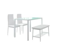 Vicco Ensemble de Table à Manger Grand, Blanc, 120x70cm | 4 pièces, pour une utilisation comme ensemble de salle à manger dans la cuisine ou la salle à manger