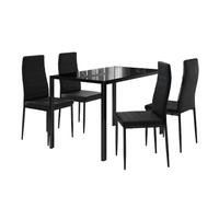 Vicco Ensemble de Table à Manger Grand, Noir, 120x75cm Lot de 4, pour Une Utilisation comme Ensemble de Salle à Manger dans la Cuisine ou la Salle à Manger