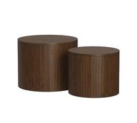 Vicco Ensemble de Tables Basses Tavilo, Noyer, 48x48cm 2 pièces, avec Fonction de Levage et paroi latérale Amovible