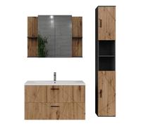 Vicco Ensemble Salle de Bains Irma Anthracite/Chêne doré 100 cm
