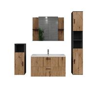 Vicco Ensemble Salle de Bains Irma Anthracite/Chêne doré 100 cm