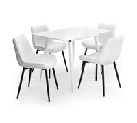 Vicco Ensemble Table à Manger Beaver, Blanc, 110x70cm