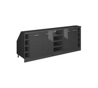 Vicco Ensembles de Meuble de Rangement sous Pente Rion, Anthracite Haute Brillance/Anthracite, L210 x P60 cm Lot de 5, Gain de Place pour Les pièces mansardées