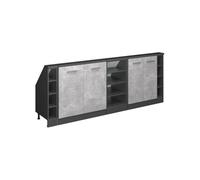 Vicco Ensembles de Meuble de Rangement sous Pente Rion, Béton/Anthracite, L210 x P46 cm Lot de 5, Gain de Place pour Les pièces mansardées