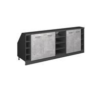 Vicco Ensembles de Meuble de Rangement sous Pente Rion, Béton/Anthracite, L210 x P60 cm Lot de 5, Gain de Place pour Les pièces mansardées