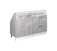 Vicco Ensembles de Meuble de Rangement sous Pente Rion, Béton/Blanc