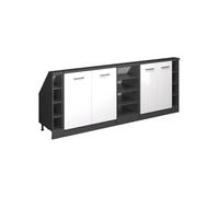 Vicco Ensembles de Meuble de Rangement sous Pente Rion, Blanc Haute Brillance/Anthracite, L210 x P46 cm Lot de 5, Gain de Place pour Les pièces mansardées