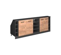 Vicco Ensembles de Meuble de Rangement sous Pente Rion, Chêne de Force doré/Anthracite, L210 x P60 cm Lot de 5, Gain de Place pour Les pièces mansardées