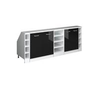 Vicco Ensembles de Meuble de Rangement sous Pente Rion, Noir Haute Brillance/Blanc, 210 x 60 cm Lot de 5 caissons 60 cm de Profondeur, Gain de Place pour Les pièces mansardées