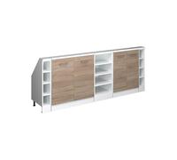 Vicco Ensembles de Meuble de Rangement sous Pente Rion, Sonoma/Blanc | Façade robuste · 5 modules, profondeur 46 cm · Pieds réglables en hauteur · Rangement ouvert & fermé