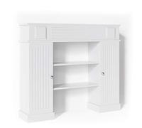 Vicco Entourage de cheminée, Blanc, 119.5x103cm | pour habiller de façon décorative des ouvertures de cheminée inutilisées