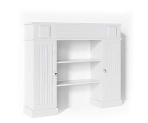 Vicco Entourage de cheminée, Blanc, 119.5x103cm | pour habiller de façon décorative des ouvertures de cheminée inutilisées