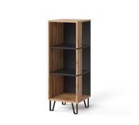 Vicco Étagère à Livres Amber, Chêne Wotan, 36x100cm | avec 3 compartiments, avec compartiment de rangement pour espace de stockage supplémentaire