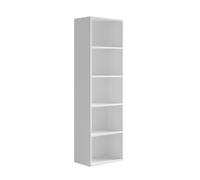 Vicco Étagère à Livres Bob, Blanc, 40x132cm | avec 5 compartiments, pour le rangement et la présentation de livres et de classeurs