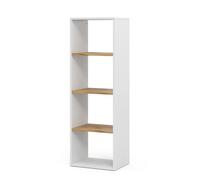 Vicco Étagère à Livres Tomy, Chêne Blanc/Force de l'or, 40x120cm | 4 compartiments, pour le rangement et la présentation de livres et de décorations
