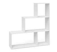Vicco Étagère, Blanc, 116.8x123.2cm | utilisable comme séparateur de pièce en version escalier