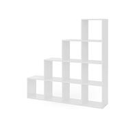 Vicco Étagère, Blanc, 142.5x140cm | utilisable comme séparateur d’espace à structure en forme d’échelle