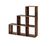 Vicco Étagère, Bois Antique, 107.2x107.8cm | utilisable comme séparateur de pièce avec 6 compartiments de rangement ouverts