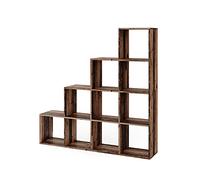 Vicco Étagère, Bois Antique, 142.5x140cm | utilisable comme séparateur d’espace à structure en forme d’échelle