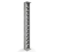 Vicco Étagère CD, Béton, 21x183.6cm | Grandes dimensions, avec étagères réglables en hauteur pour un rangement flexible des médias