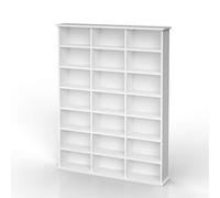 Vicco Étagère CD Jukebox, Blanc, 105.4x136cm | adapté à une utilisation sur pied ou fixée au mur