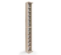 Vicco Étagère CD, Sonoma, 21x183.6cm | Grandes dimensions, avec étagères réglables en hauteur pour un rangement flexible des médias