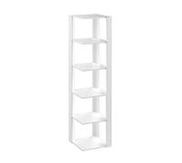 Vicco Étagère d'angle "Amina", Blanc 45 x 180 cm | pour le rangement dans les coins avec cinq étagères ouvertes
